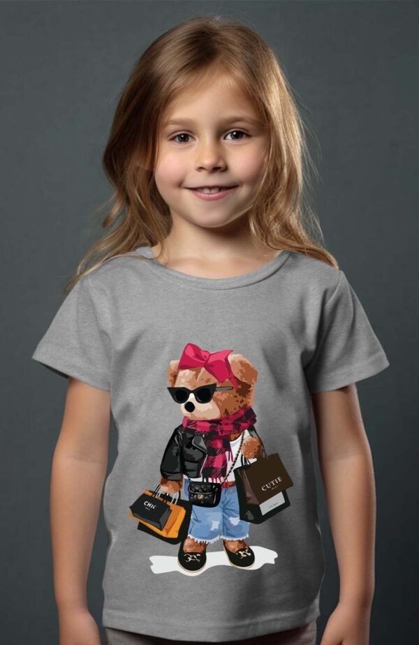 T-shirt Col Rond Fille - Bear addict