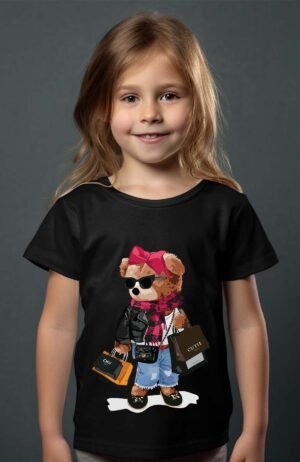 T-shirt Col Rond Fille - Bear addict
