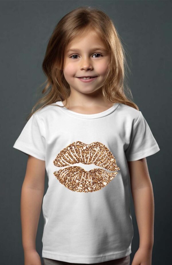 T-shirt Col Rond Fille - Big bouche gold