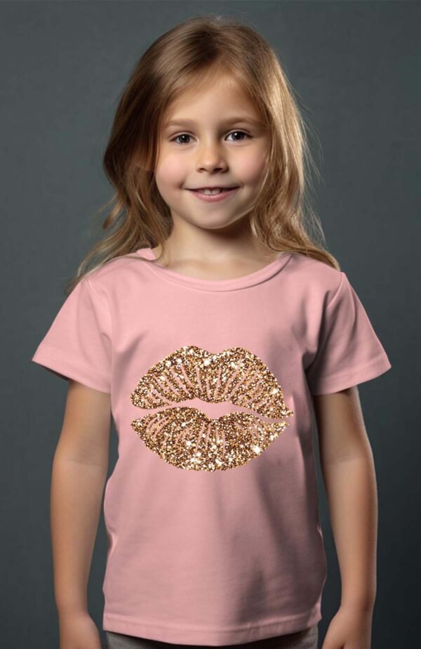T-shirt Col Rond Fille - Big bouche gold