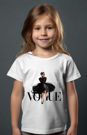 T-shirt Col Rond Fille - Black vogue