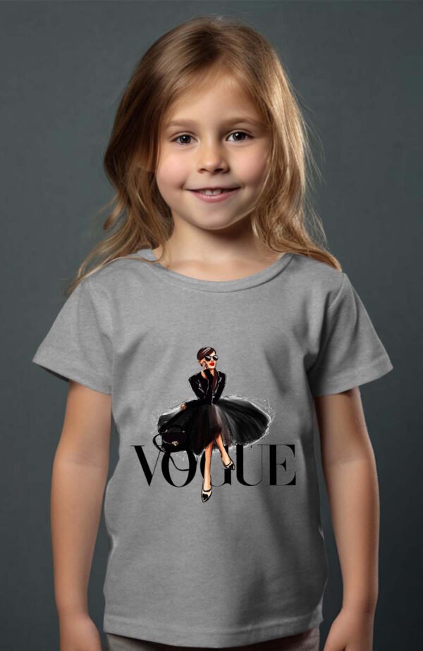 T-shirt Col Rond Fille - Black vogue