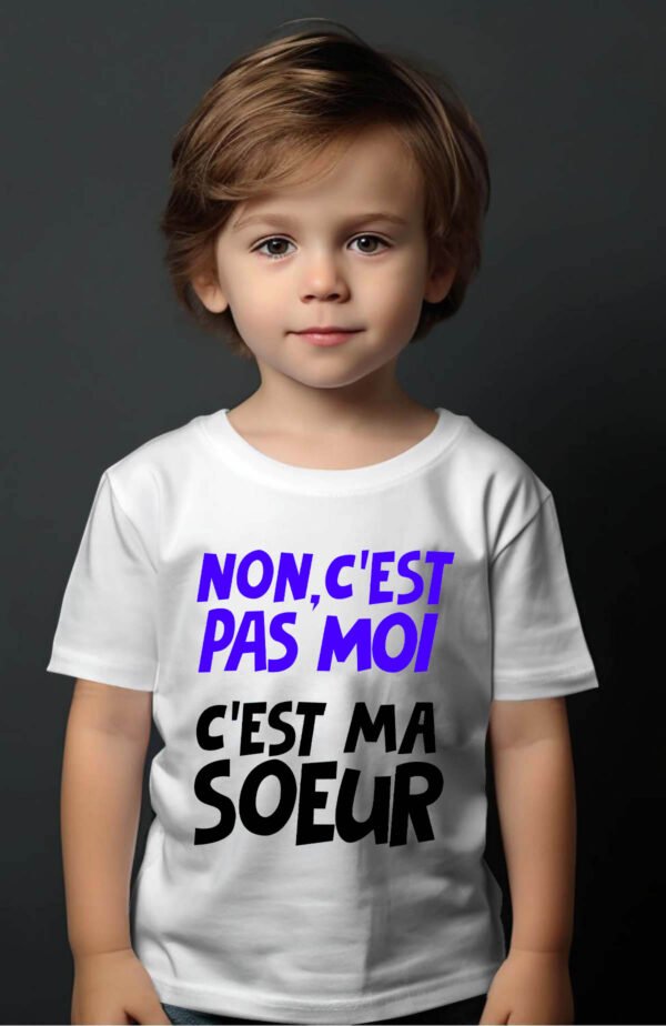 T-shirt Garçon en Gros | Non c'est pas moi c'est ma sœur