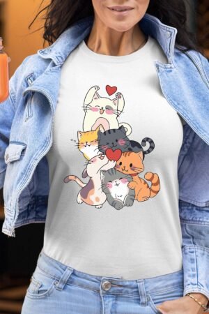 Cat joy – Tshirt Femme – Blanc