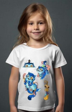 Chat Hunter Kpop – Tshirt Fille – Blanc