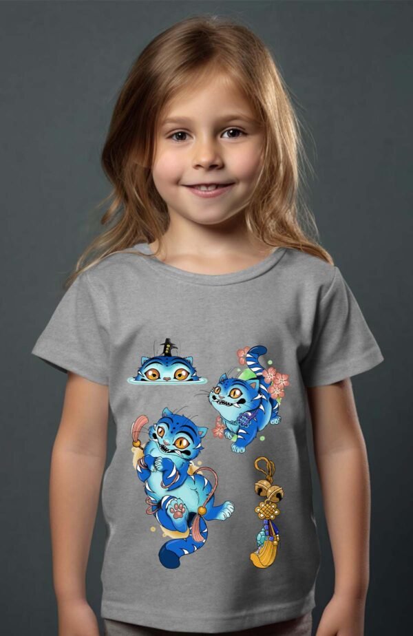 T-shirt Col Rond Fille - Chat hunter kpop