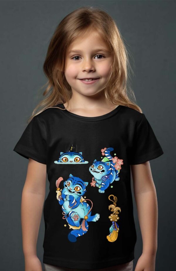 T-shirt Col Rond Fille - Chat hunter kpop