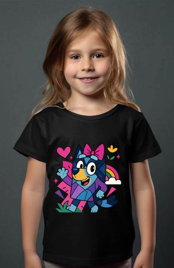 T-shirt Col Rond Fille - Chienne cubiste