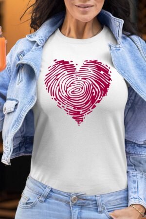 Coeur Adn Coeur – Tshirt Femme – Blanc