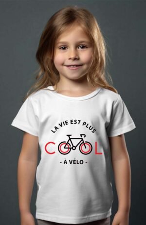 Cool velo JB – Tshirt Fille – Blanc