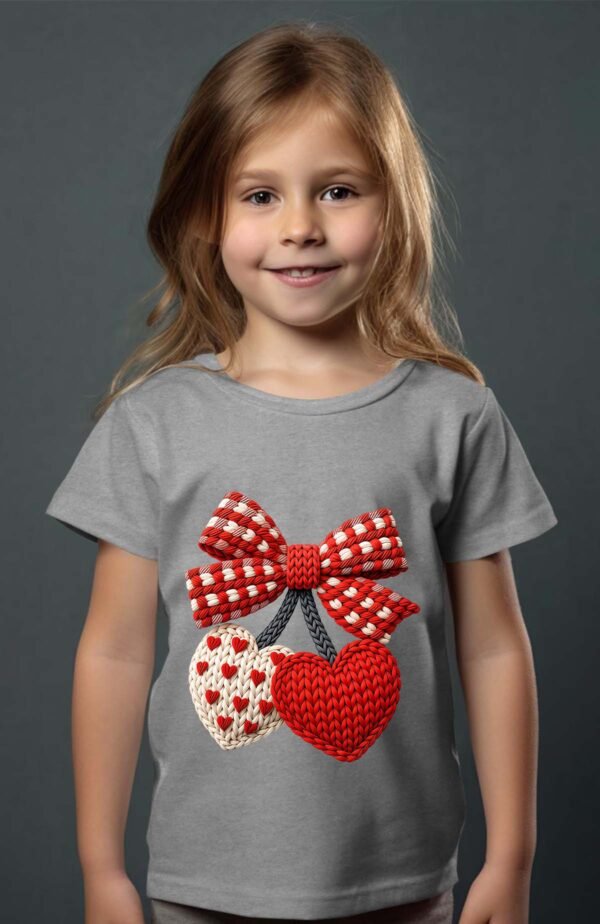 T-shirt Col Rond Fille - Valentines crochet heart