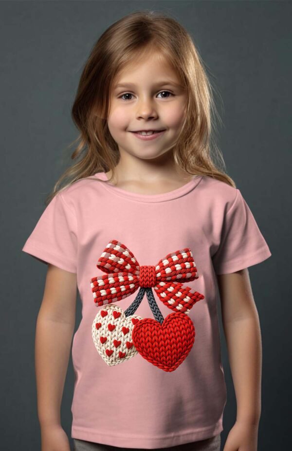T-shirt Col Rond Fille - Valentines crochet heart