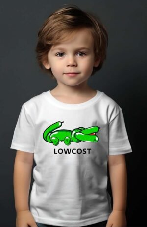 Croco lowcost – Tshirt Garçon – Blanc