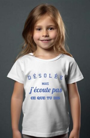 DSL écoute pas – Tshirt Fille – Blanc