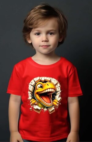 T-shirt Garçon en Gros | Dino jaune