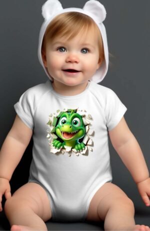 Dino vert - Body bébé garçon