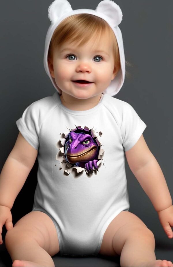 Dino violet - Body bébé garçon