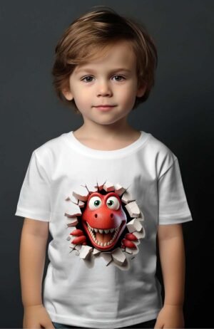 T-shirt Garçon en Gros | Dino rouge