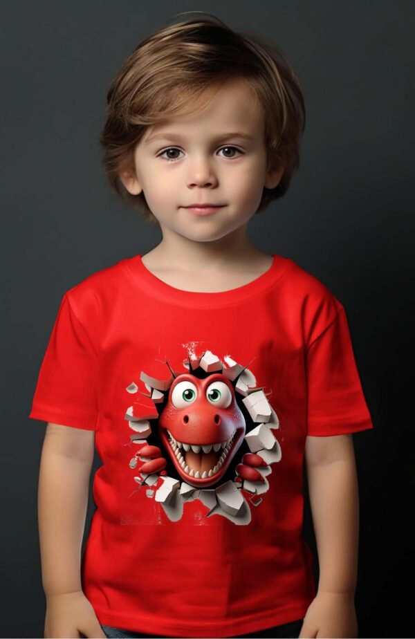 T-shirt Garçon en Gros | Dino rouge