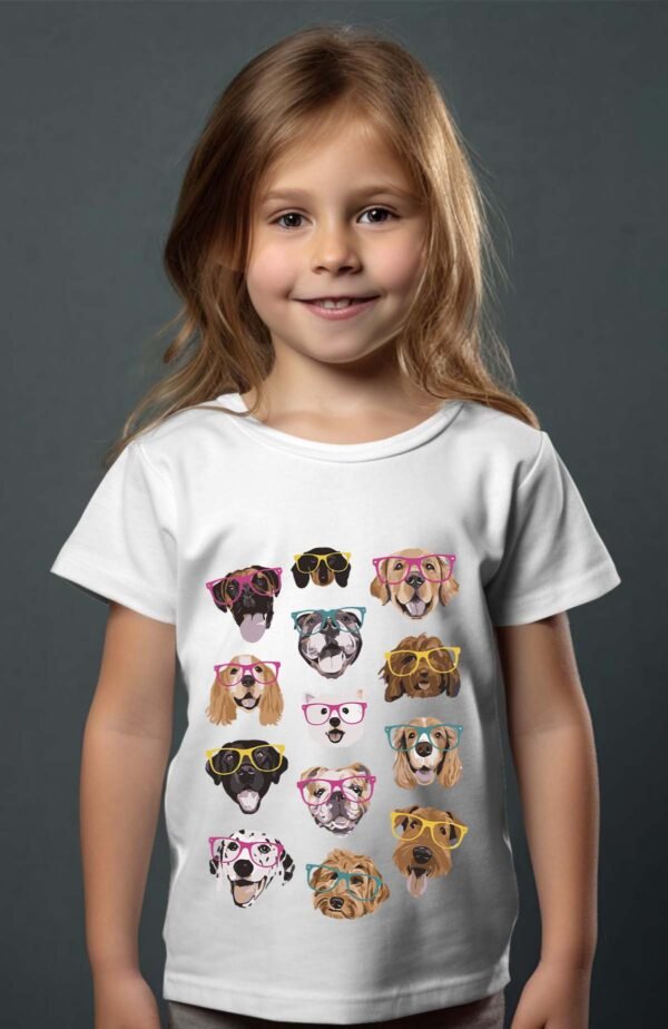 T-shirt Col Rond Fille - Dog crazy style