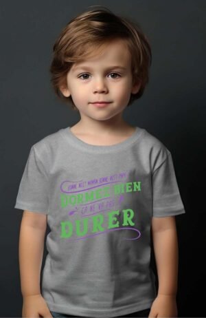 Dormez pas durée – Tshirt Garçon – Gris