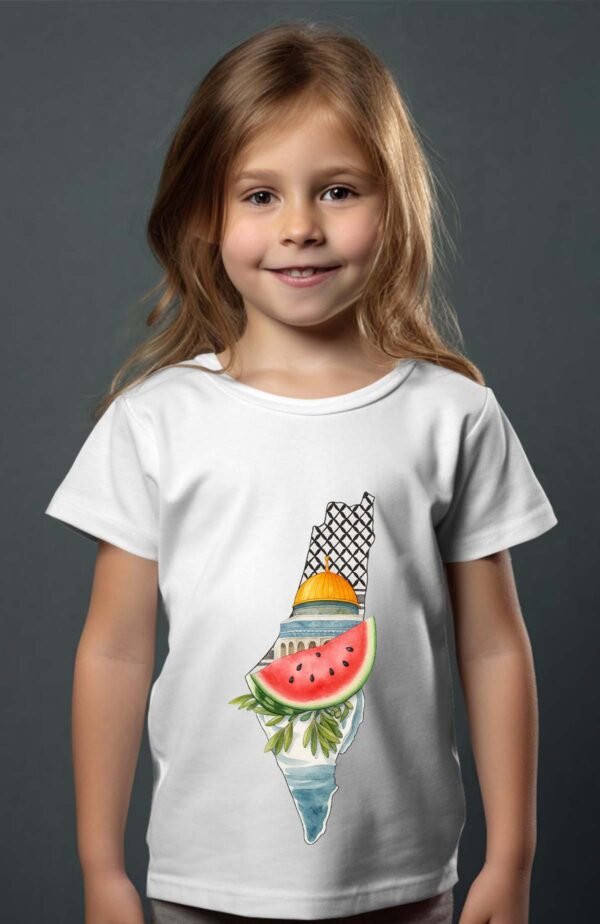 T-shirt Col Rond Fille - Falestine pastèque