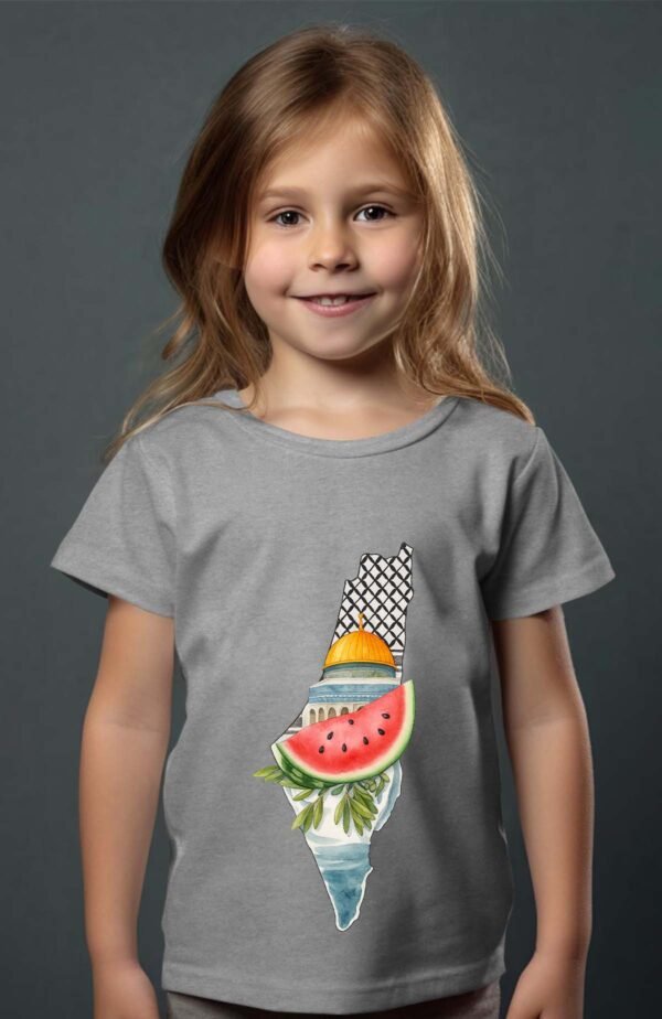 T-shirt Col Rond Fille - Falestine pastèque