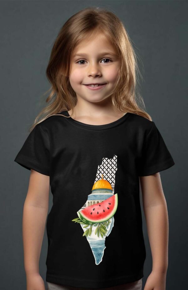 T-shirt Col Rond Fille - Falestine pastèque