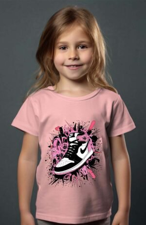 T-shirt Col Rond Fille - Force pink