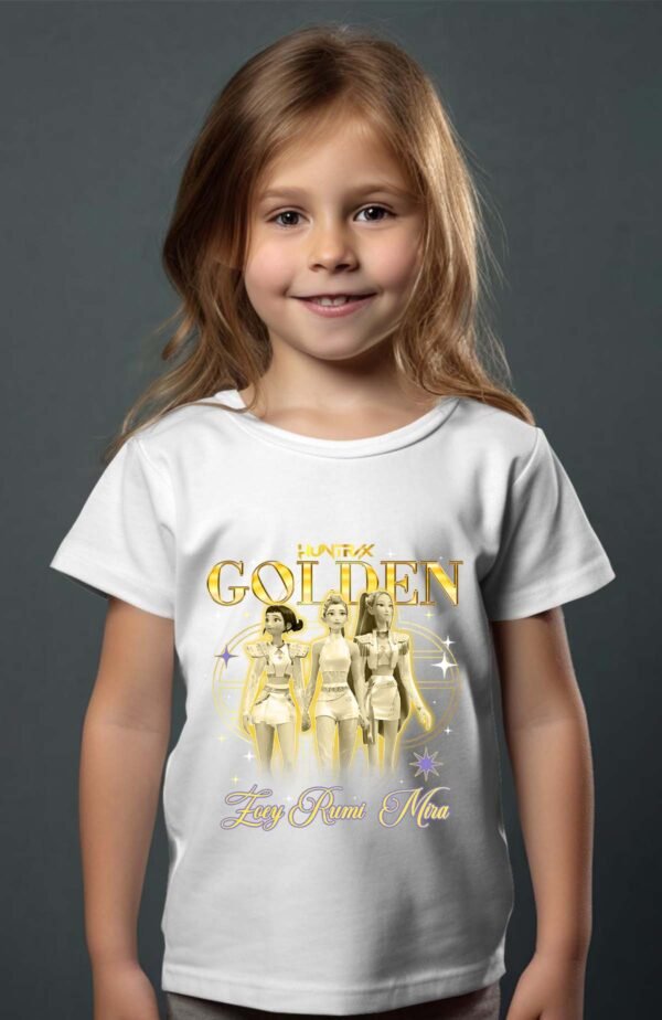 T-shirt Col Rond Fille - Golden huntix