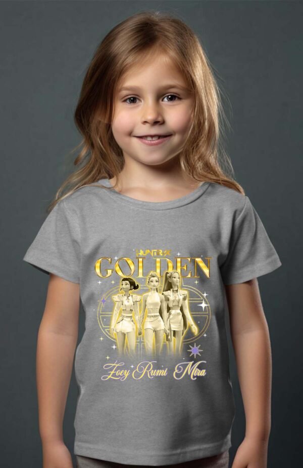 T-shirt Col Rond Fille - Golden huntix