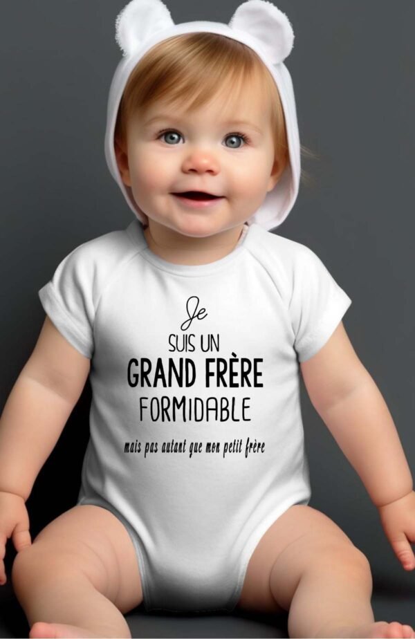 Je suis un grand frère formidable - Body bébé garçon