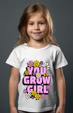 Grow Girl – Tshirt Fille – Blanc