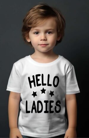 HELLO L – Tshirt Garçon – Blanc