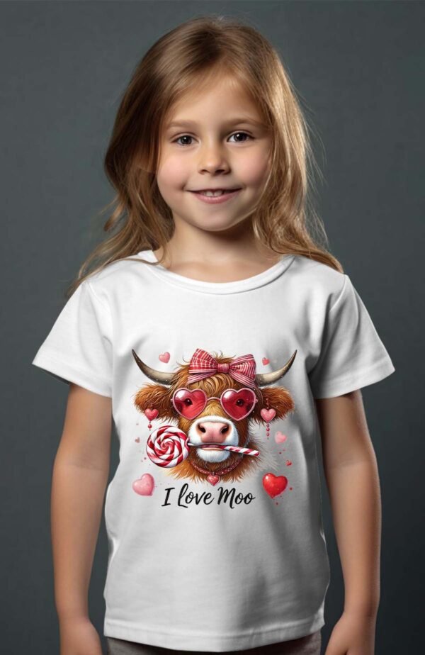 T-shirt Col Rond Fille - I love moo