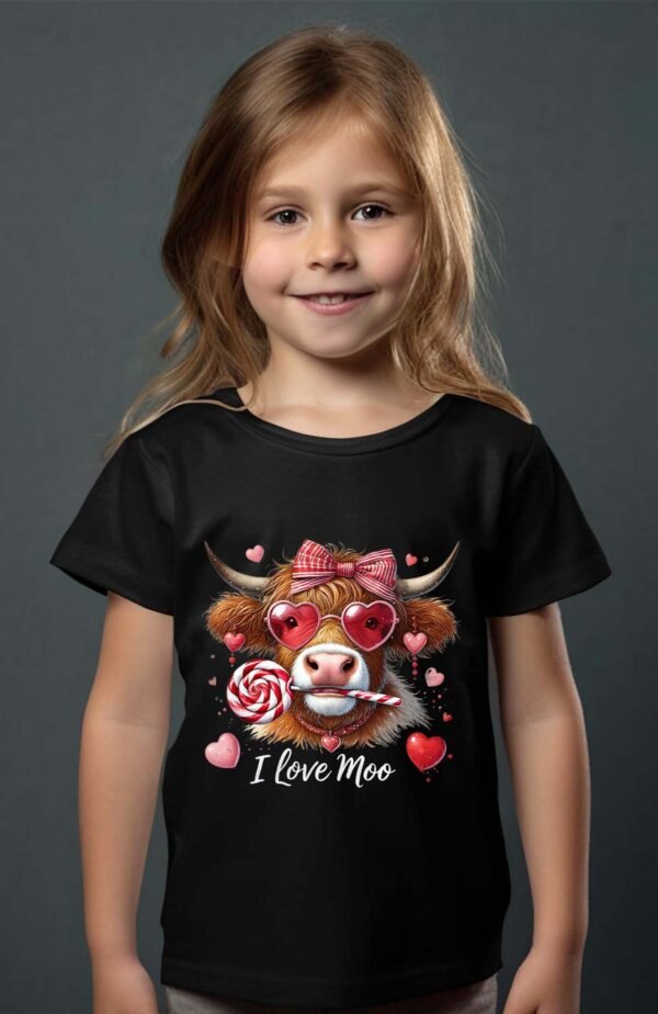 T-shirt Col Rond Fille - I love moo