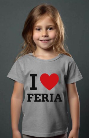I love Feria – Tshirt Fille – Gris