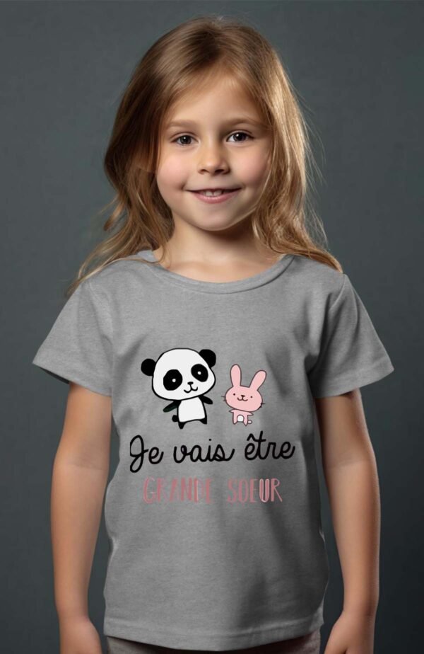 T-shirt Col Rond Fille - Je vais être grande sœur