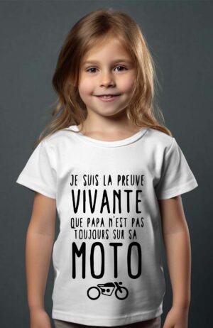 La preuve Moto – Tshirt Fille – Blanc