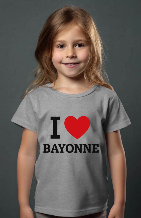 T-shirt Col Rond Fille - I love bayonne