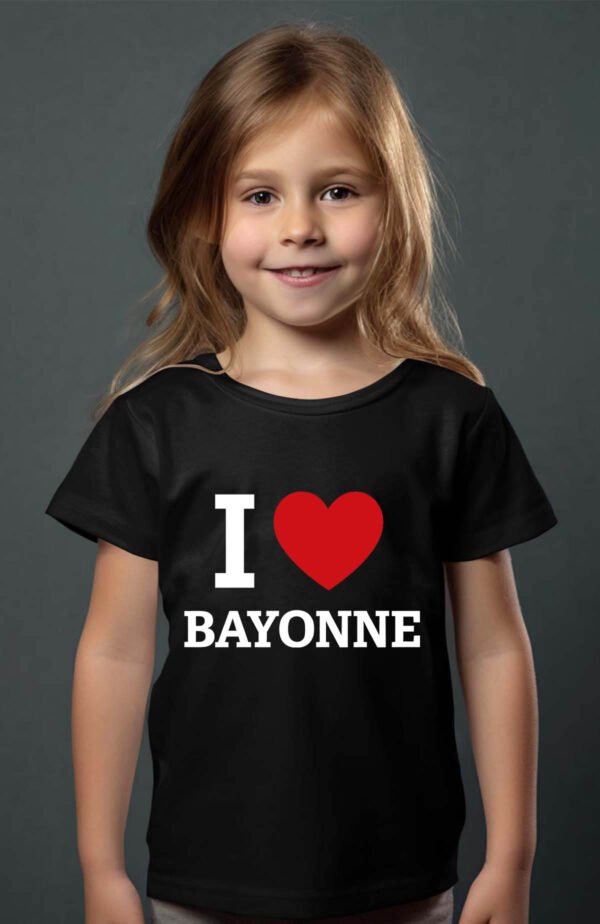 T-shirt Col Rond Fille - I love bayonne
