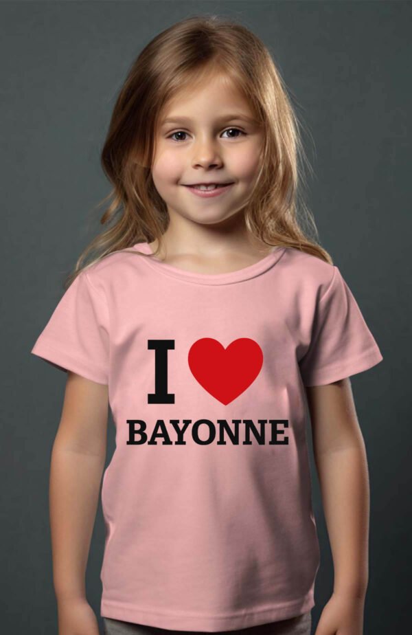 T-shirt Col Rond Fille - I love bayonne