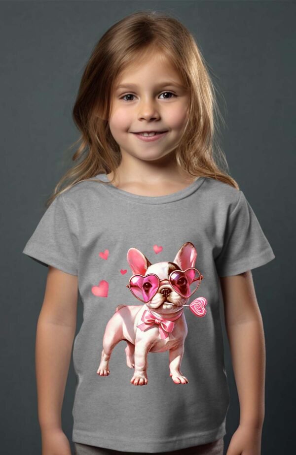 T-shirt Col Rond Fille - Lunette french buldog