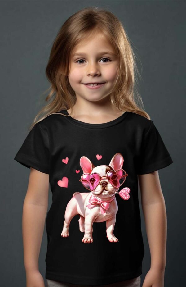 T-shirt Col Rond Fille - Lunette french buldog