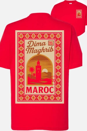MAROC Zellige – Tshirt Fille – Rouge
