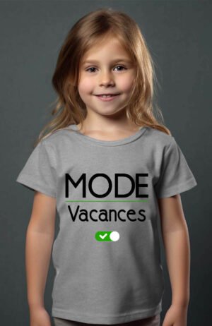 MODE Vacances – Tshirt Fille – Gris