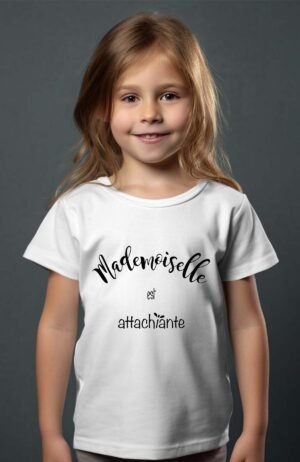 Mademoiselle Attachiante – Tshirt Fille – Blanc