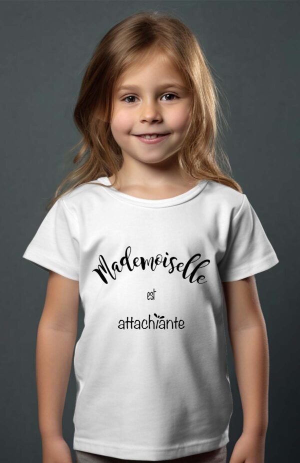 T-shirt Col Rond Fille - Madame est attachiante