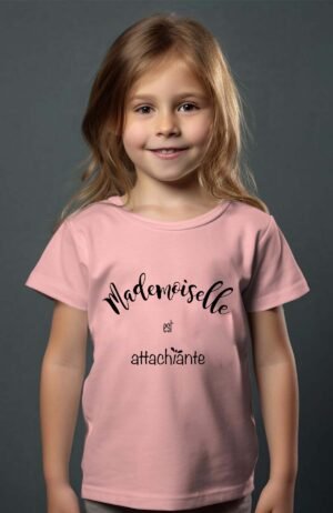 T-shirt Col Rond Fille - Madame est attachiante