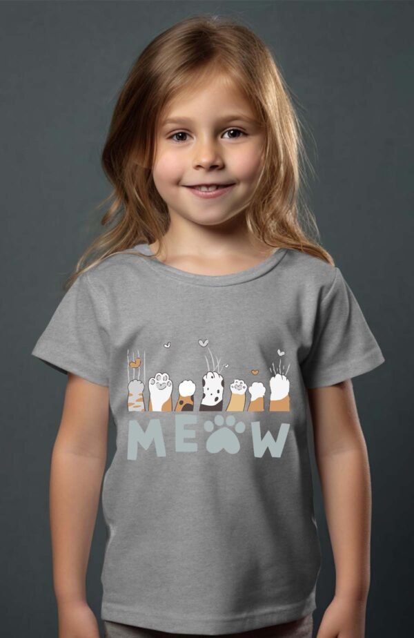 T-shirt Col Rond Fille - Meaw paw
